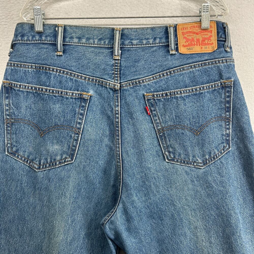 LEVIS 560 Jeans Mens 38x30 Loose Fit Baggy Tapered Leg Denim Comfort Cotton Blue